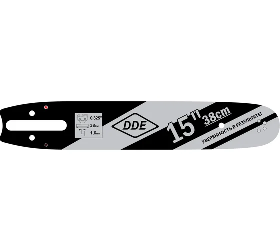 Шина пилы цепной сварная DDE 15"/ 38 см .325"-1,6-62 зв 