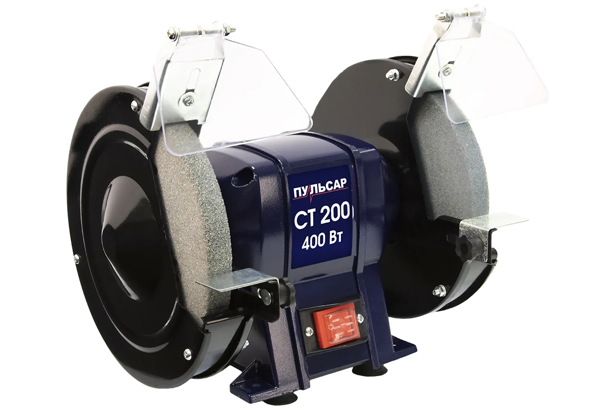 Эл.точило ПУЛЬСАР СТ 200 400Вт,200х16х20мм 2950 об/мин, 8,6кг