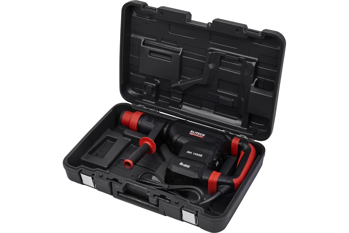 Перфоратор, SDS-max, AVC, 1500Вт, 52мм, 2реж, 2-15Дж, 1380-2760уд/мин, 9.4кг, пл.пуск, чем, смазка