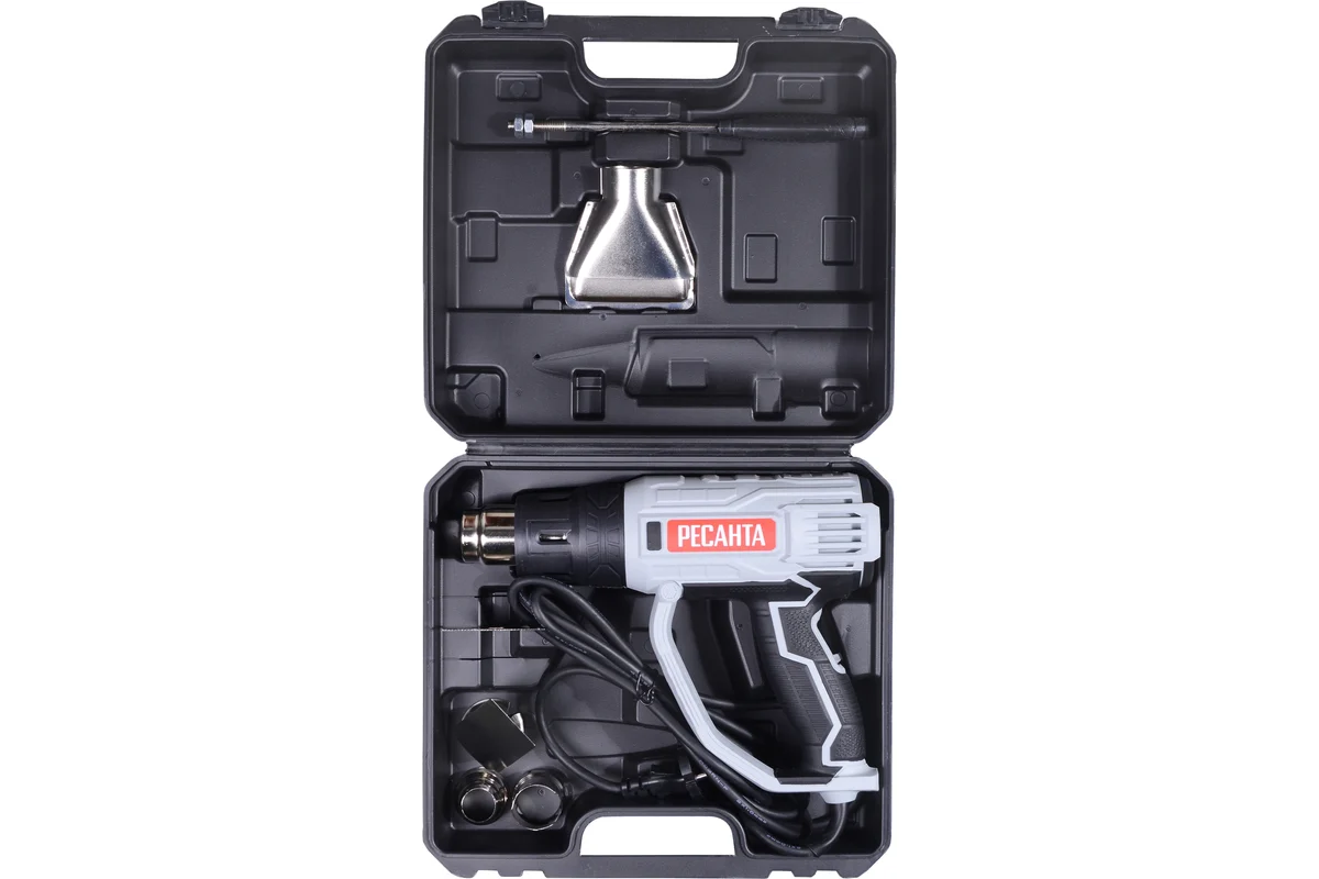 РЕСАНТА ФЭ-2000К Фен строительный, 2,0кВт, 3-х реж..300/ 300/500 л/мин, t 20/350/550*С