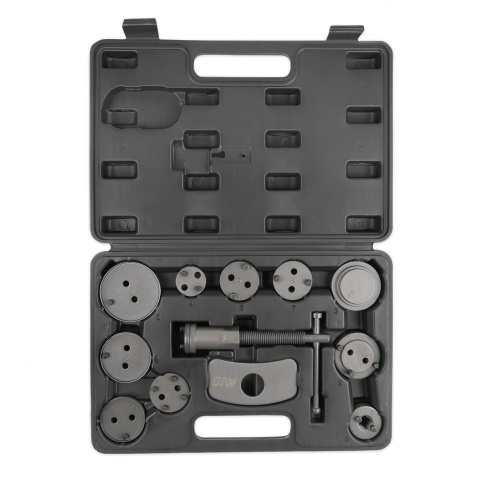 Приспособление для сведения поршней тормозных цилиндров (12 предметов) в кейсе AVS DBC-04