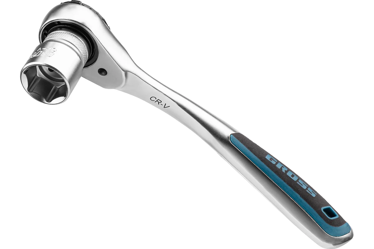 Набор торцевых головок, трещотка 120 зубьев, 1/2", CrV, 36 предметов// Gross