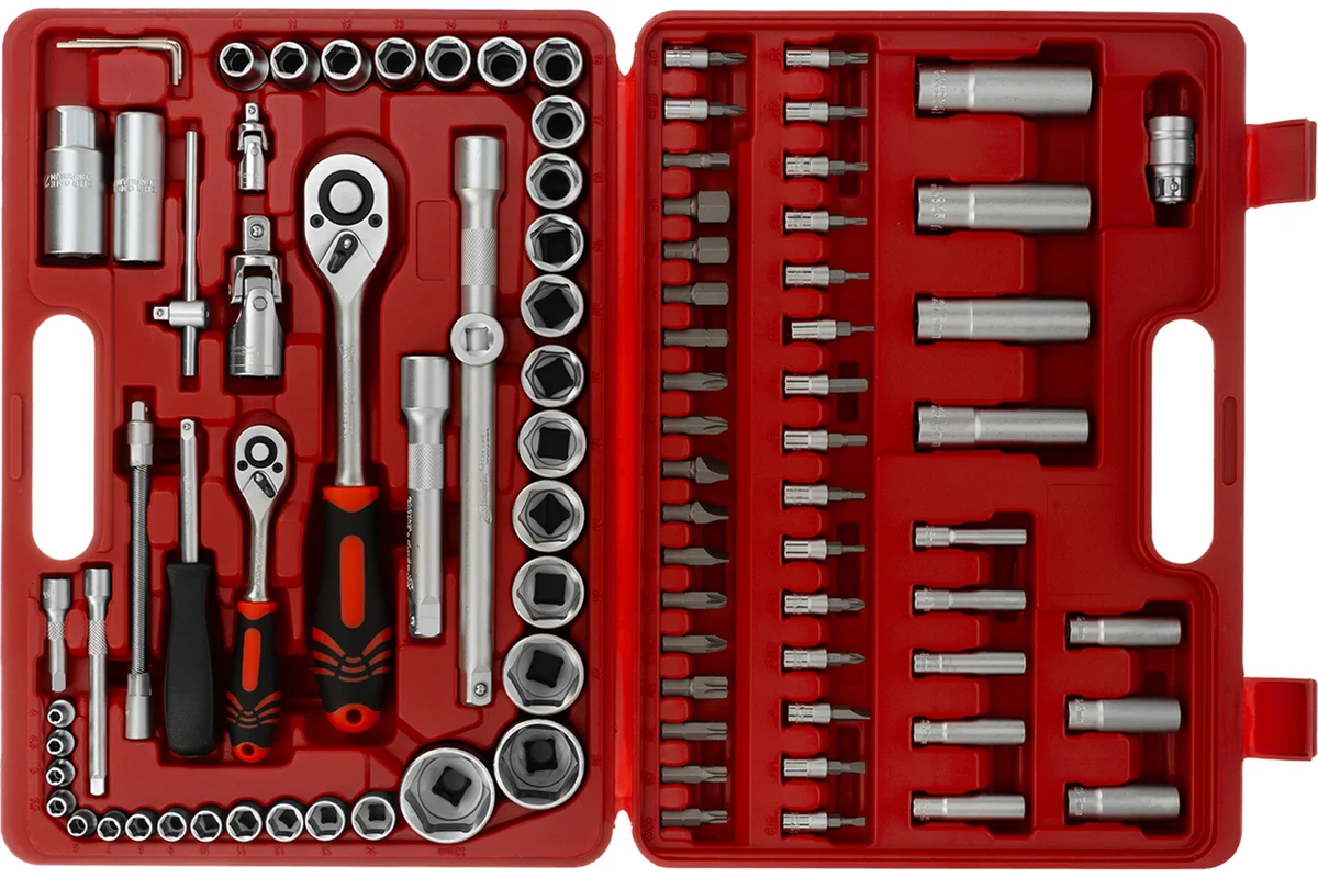 Набор слесарно-монтажный с квадратами, 1/4", 1/2", 94 предм.// Matrix