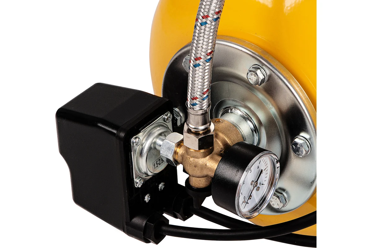 Насосная станция PS1000X, 1000 Вт, 3500 л/ч, ресивер 24 л, напор 44 м, нержавейка// Denzel