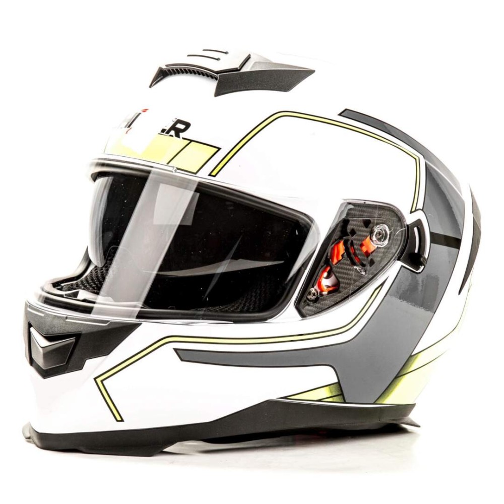 Шлем мото HIZER J5318 (L) #2 white/yellow