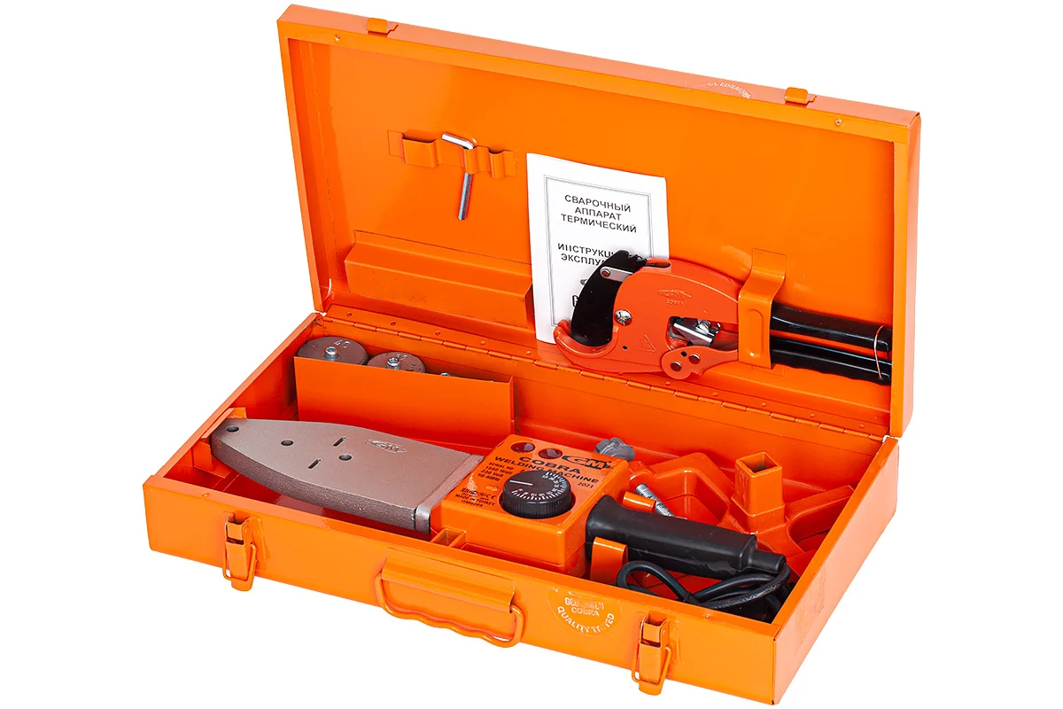 Паяльник COBRA GM 0005,  1500Вт, насадки Ø 20/25/32/40мм, для полипропиленовых труб 