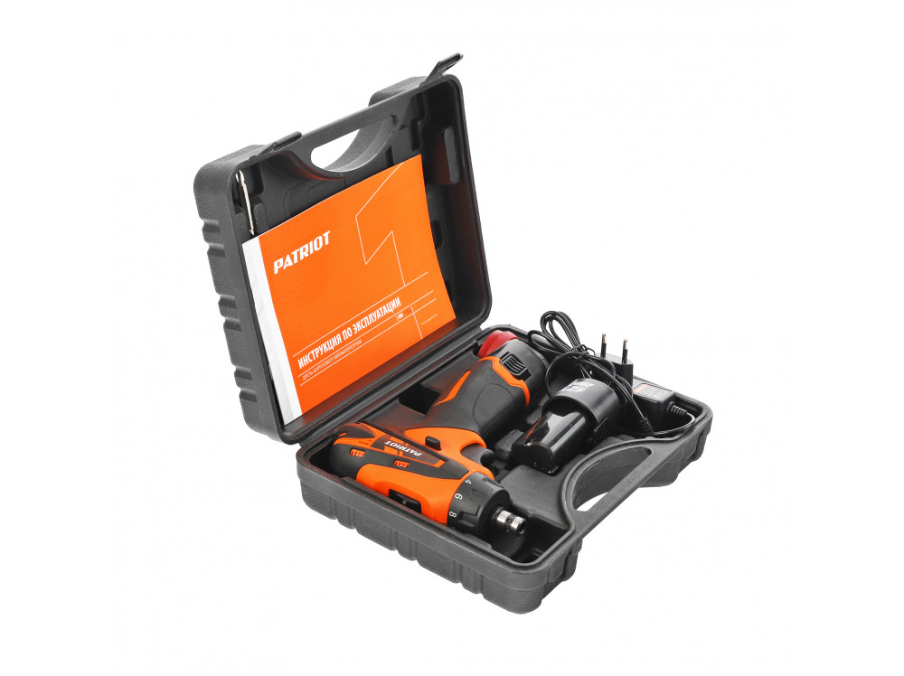 Дрель-шуруповерт аккумуляторная PATRIOT BR 115Li, две АКБ Li-Ion 12В, 2,0 Ач, Съемный патрон,1/4 HEX