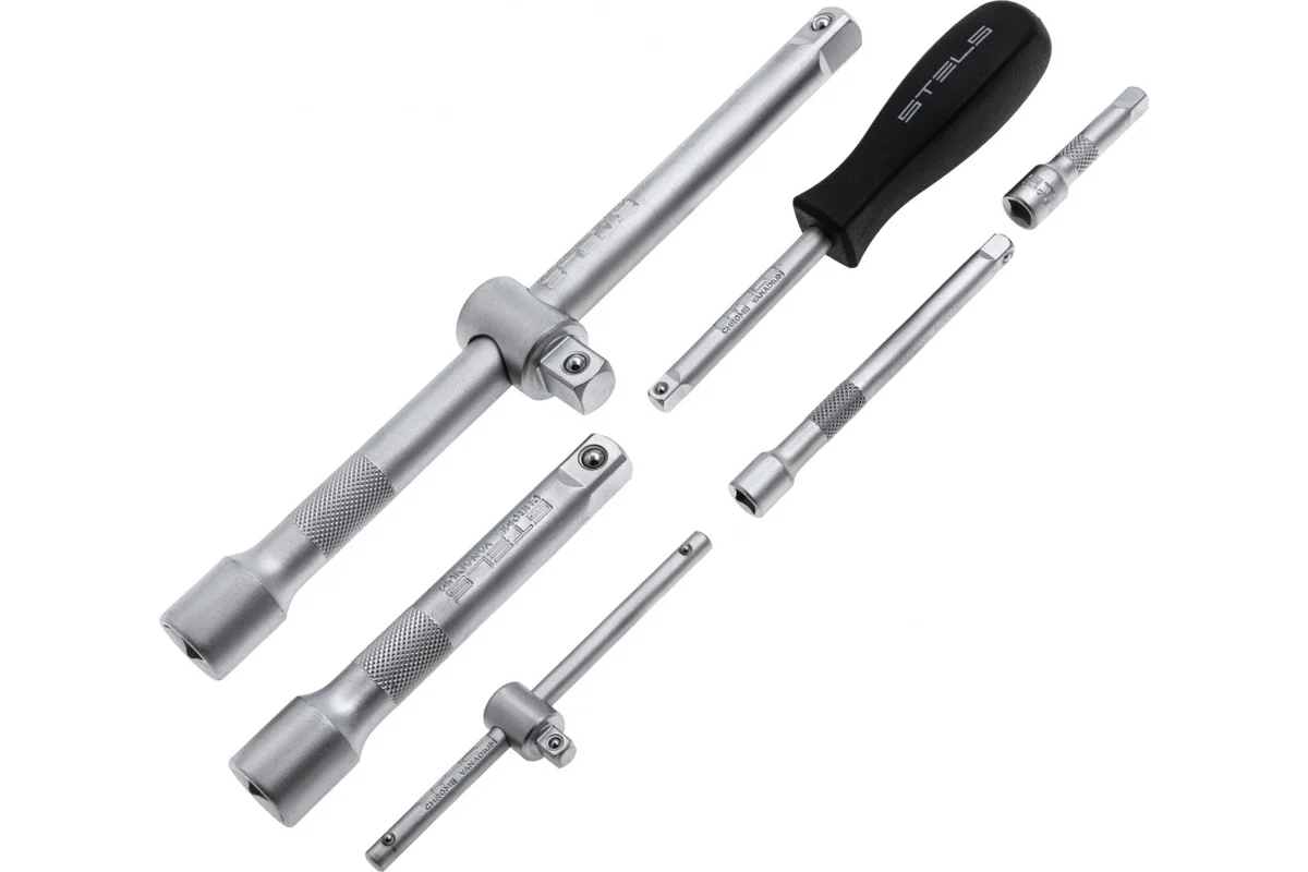 Набор инструментов 1/2", 1/4", CrV, 12 гранные головки, пластиковый кейс, 109 предмета// Stels