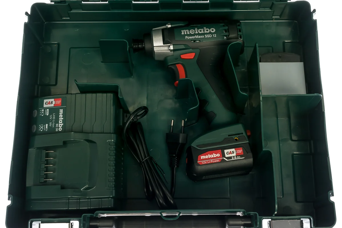 Metabo PowerMaxx SSD Акк.уд.гайковерт. 12В 2*2.0,Lilon,кейс.