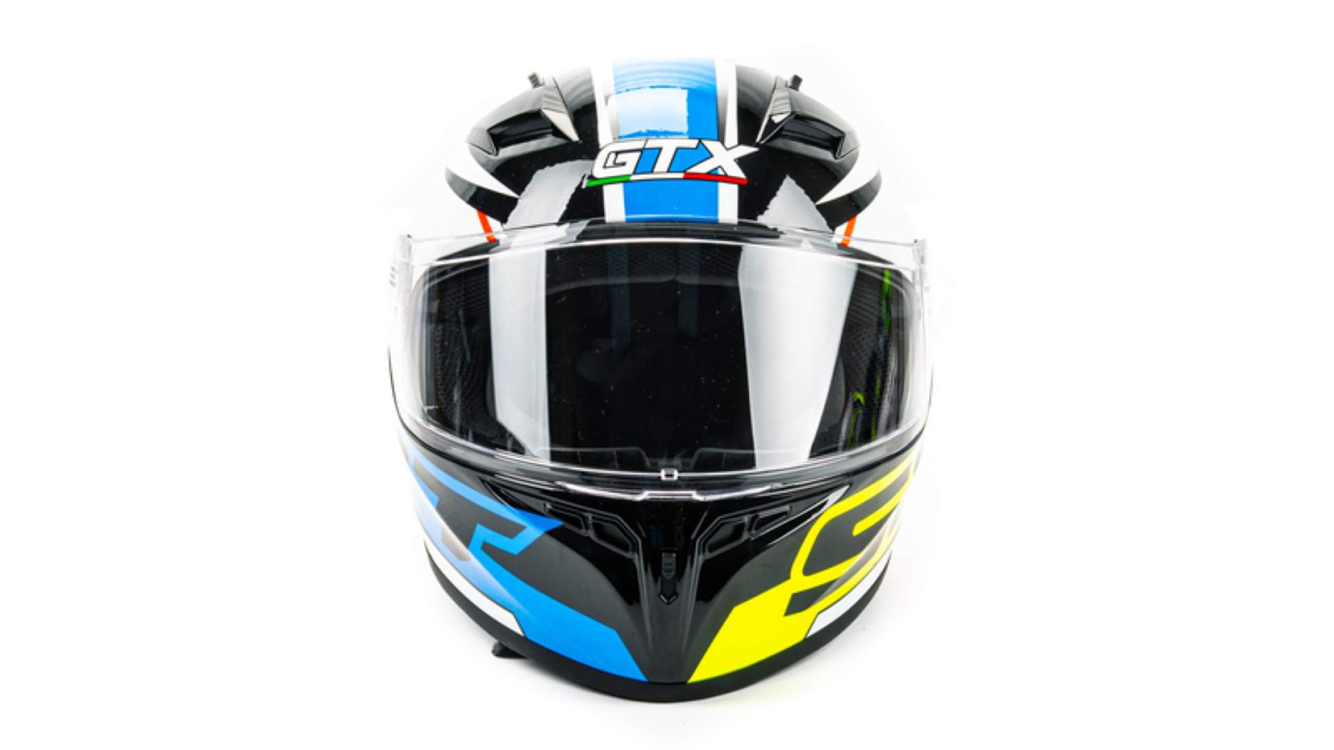 Шлем мото GTX 578 (L)#2 BLACK/ ORANGE/ GREEN