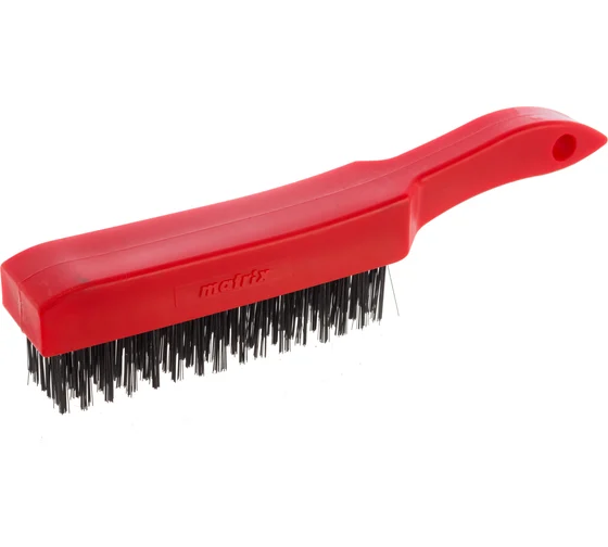 Щетка зачистная 6-ти рядная, закаленная прямая проволока с пластиковой ручкой //Matrix