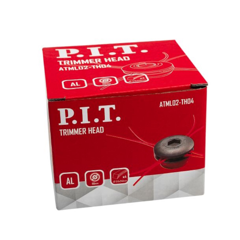 Триммерная головка (алюминий) P.I.T. запр. 4 кусками лески по28см, диаметр 3мм,тип паук(ATML02-TH04