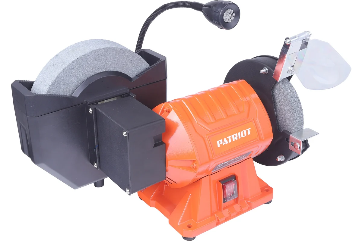 Станок заточной  PATRIOT GM 150/200 DWL, мокрое/ сухое шлифование, подсветка, 550Вт, 2980об/мин, 150