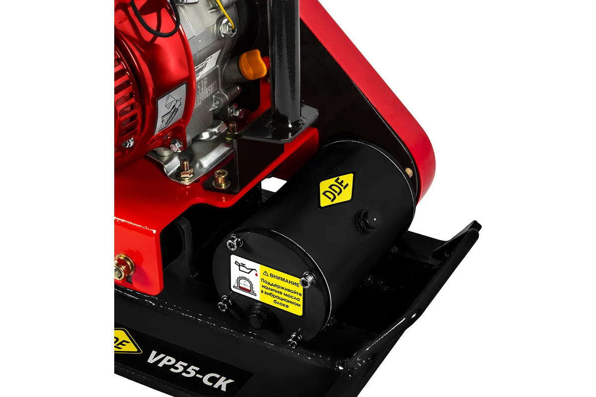 Виброплита DDE  VP55-CK (дв. Loncin, 2,8 л.с., плита 430×310 мм, до 250 кв. м/час, 58 кг, гл. упл. 2