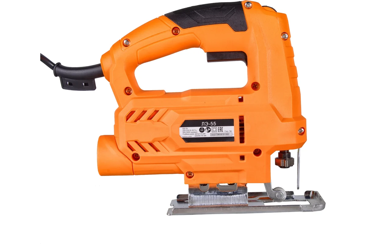 ВИХРЬ ЛЭ-55  Лобзик эл., 600 Вт, 0-3000 ход/мин, рез 55/6 мм, 1,5кг