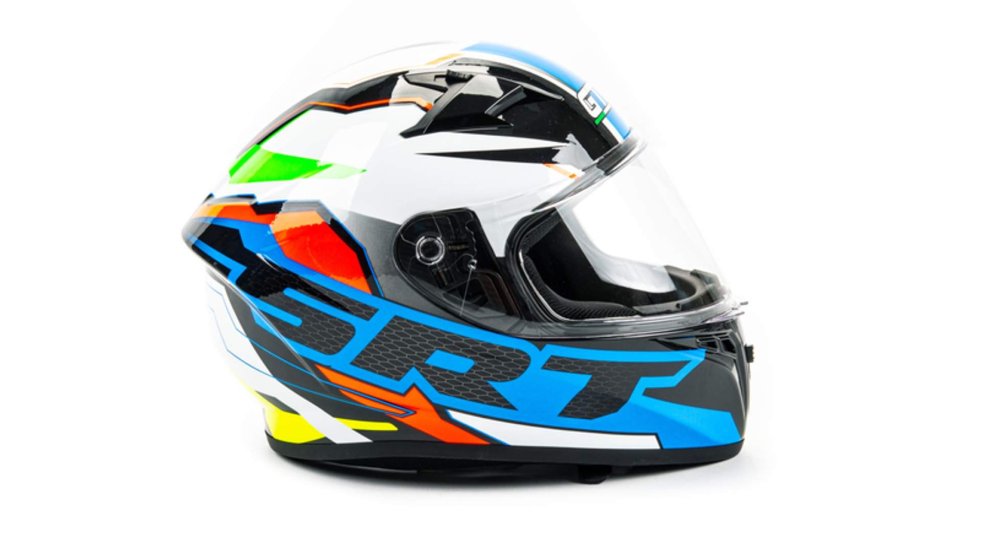 Шлем мото GTX 578 (L)#2 BLACK/ ORANGE/ GREEN