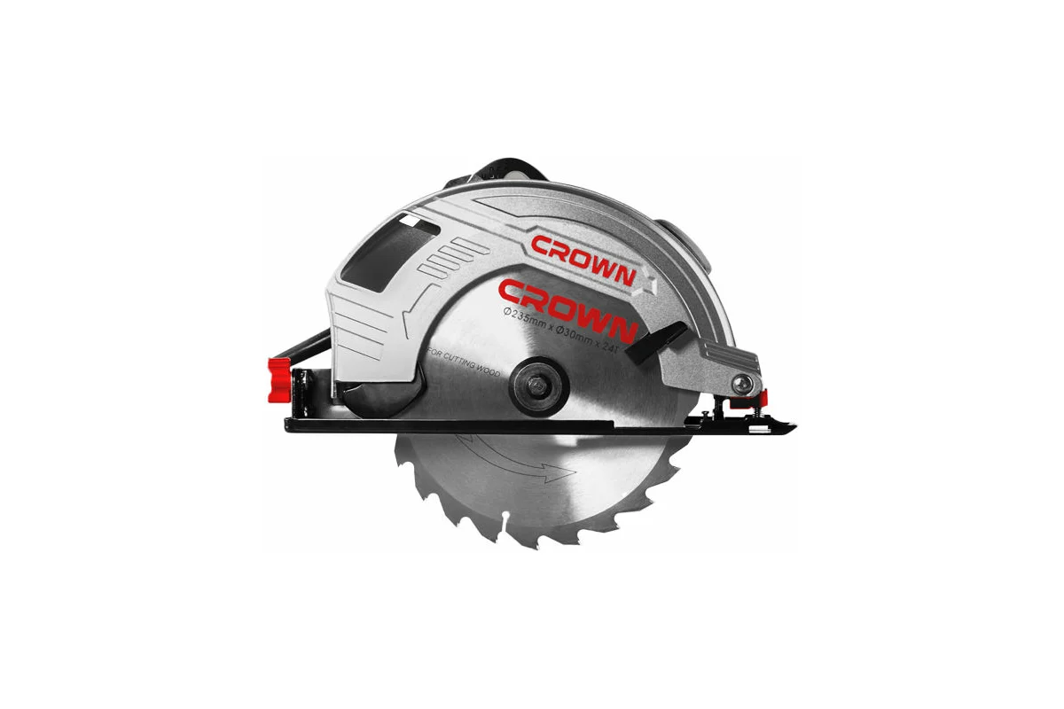 Дисковая пила CROWN CT15210-235, 2,0кВт, пропил 85мм, диск 235х30мм, 4500об/мин
