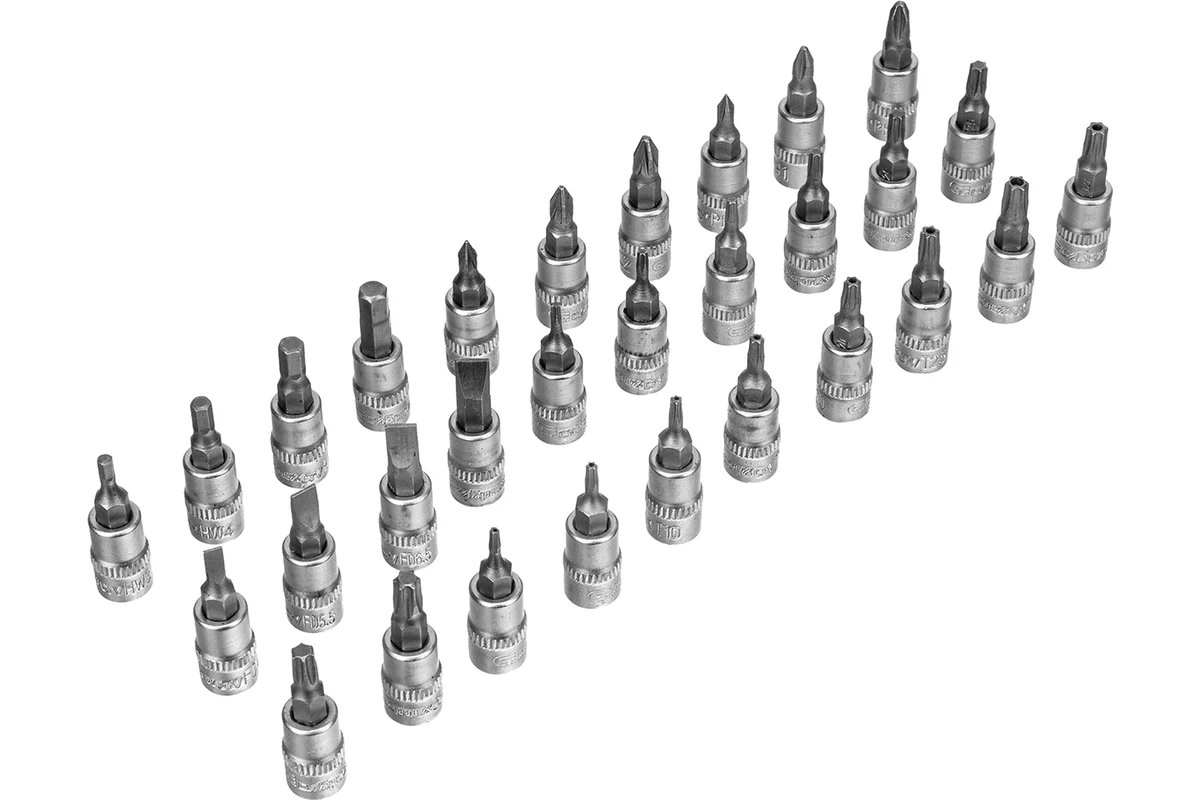 Набор инструментов, 1/2", 3/8", 1/4", пластиковый кейс 215 предм.// Сибртех