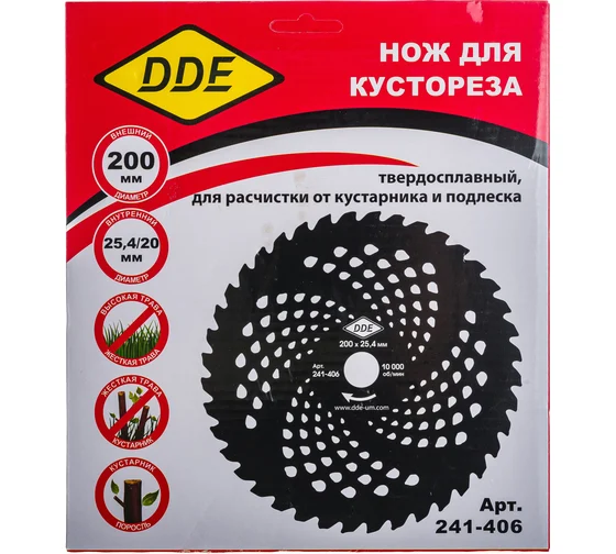 Диск для кустореза DDE WOOD CUT 40 зубьев, 200 x 25,4/20 мм х1,3мм