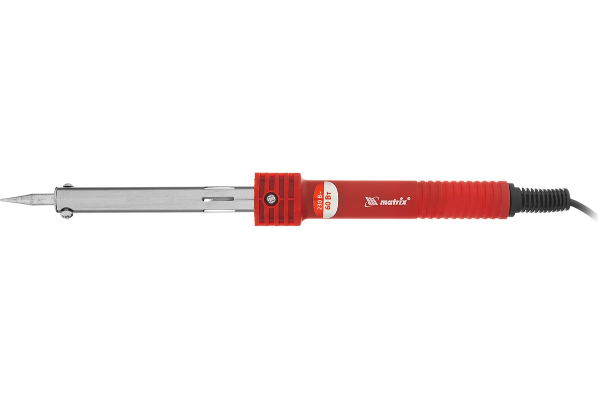 Паяльник, пластиковая рукоятка,медный наконечник с долговечным защитным покрытием,220 В,60W// Matrix