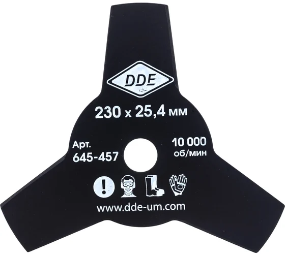 Диск для триммера DDE GRASS CUT 3-х лопастной 230 x 25,4 х1,4мм