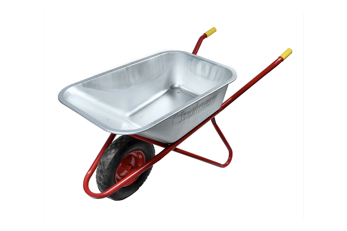 Тачка 1-к усиленная строительная (красная/зеленая 110л.400мм) //МастерАлмаз