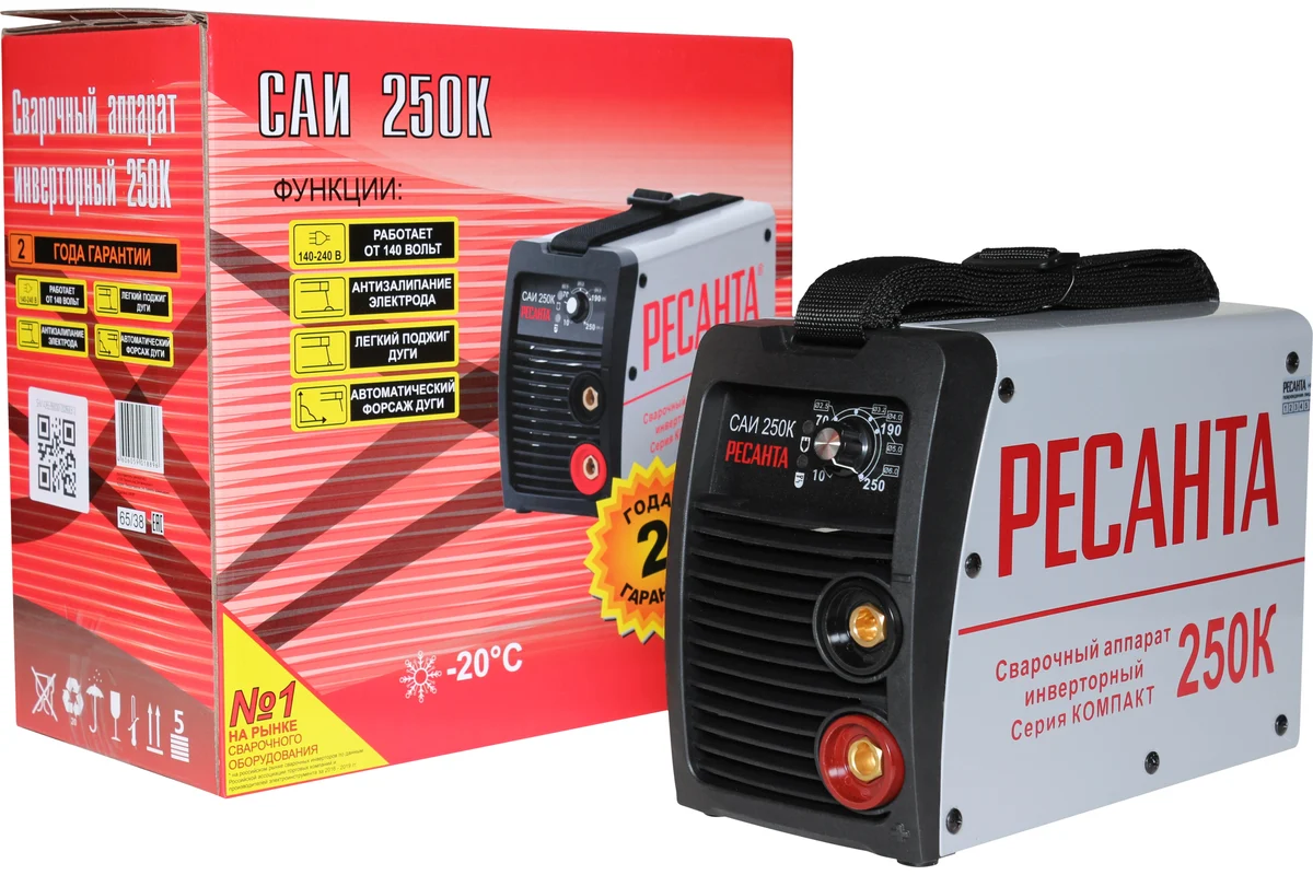 РЕСАНТА Сварочный аппарат инверторный  САИ-250К(компакт), 220В, 35А, 