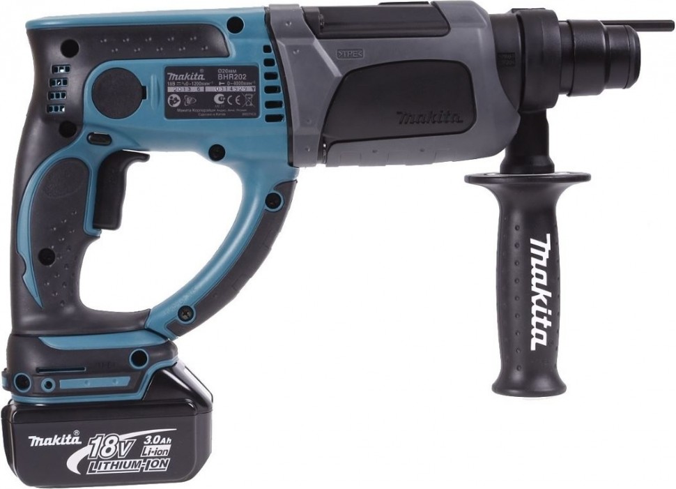 Makita Перфоратор аккум. DHR202RF,18В 1х3,0Ач, 1,9Дж, сталь/бетон 13/20мм, кейс