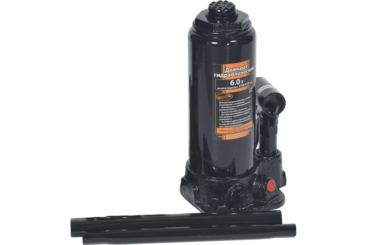 Домкрат 6т гидравлический (216-413 мм) //АВТОДЕЛО