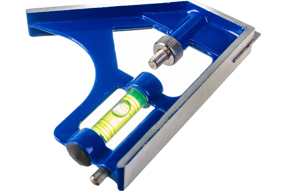 Угольник КОБАЛЬТ с уровнем 300 мм, нерж.сталь