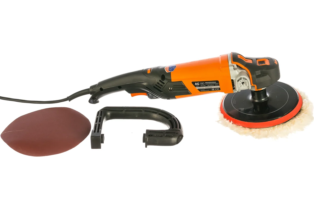 Машина угловая полировальная PATRIOT AG 180, мощность 1200Вт, диаметр диска 180 мм, D образная ручка