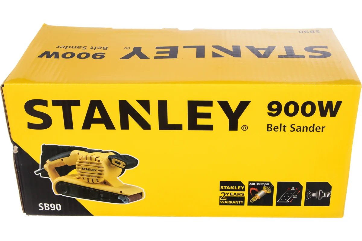 STANLEY SB90-RU Ленточная шлифмашина 900 Вт. 380 м/мин, лента 75х533мм