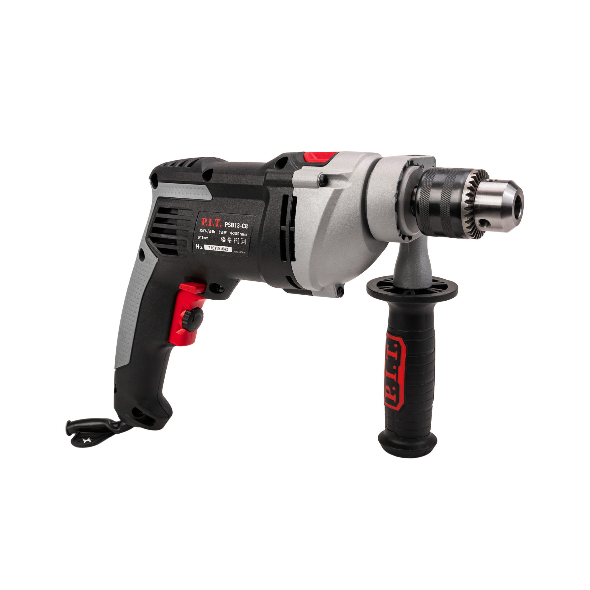 Дрель ударная электрич. P.I.T. PSB13-C8 (950Вт, ключ. патрон 13мм, 0-3000 об/мин, 0-48000 уд/мин)