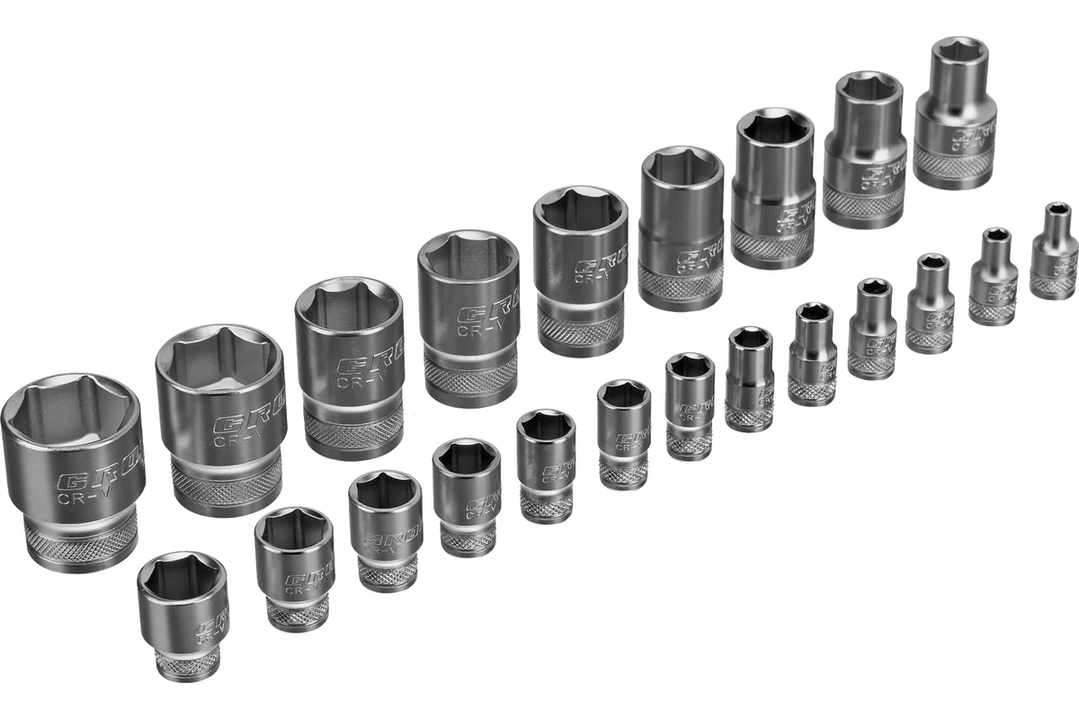 Набор торцевых головок, трещотка 120 зубьев, 1/2", 1/4", CrV, 41 предмет// Gross