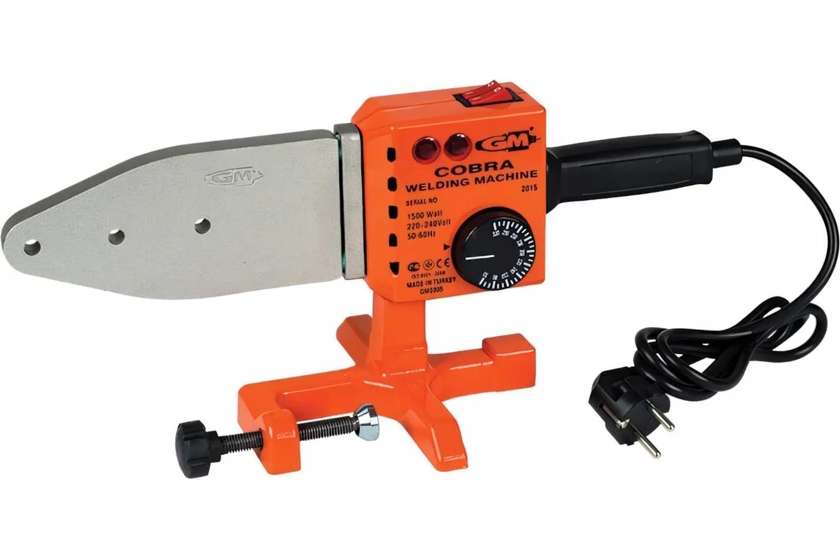 Паяльник COBRA GM 0005,  1500Вт, насадки Ø 20/25/32/40мм, для полипропиленовых труб 