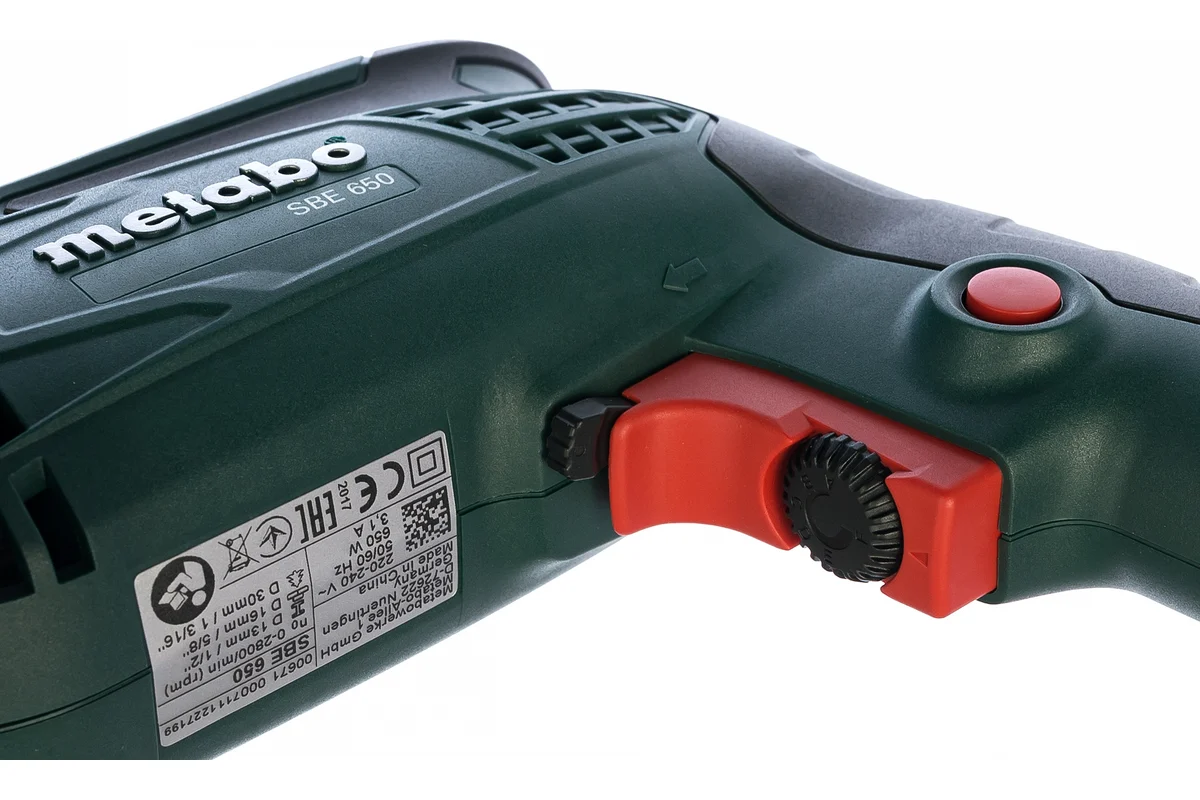 Metabo Дрель ударная SBE 650, 650 Вт, бзп 1,5-13 мм, 