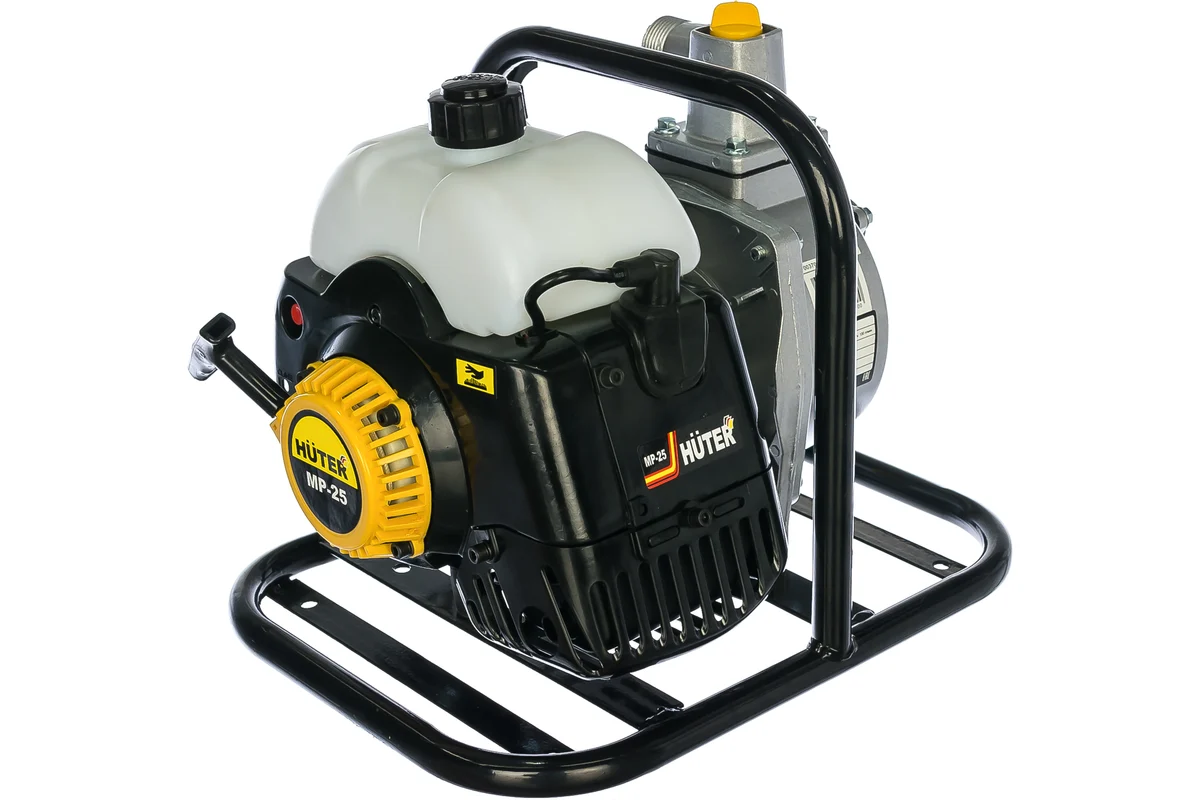 Мотопомпа HUTER MP-25, 2х-тактн. дв.,1,5 л/с, 130л/мин 8/25м, 8 кг, 1,5"