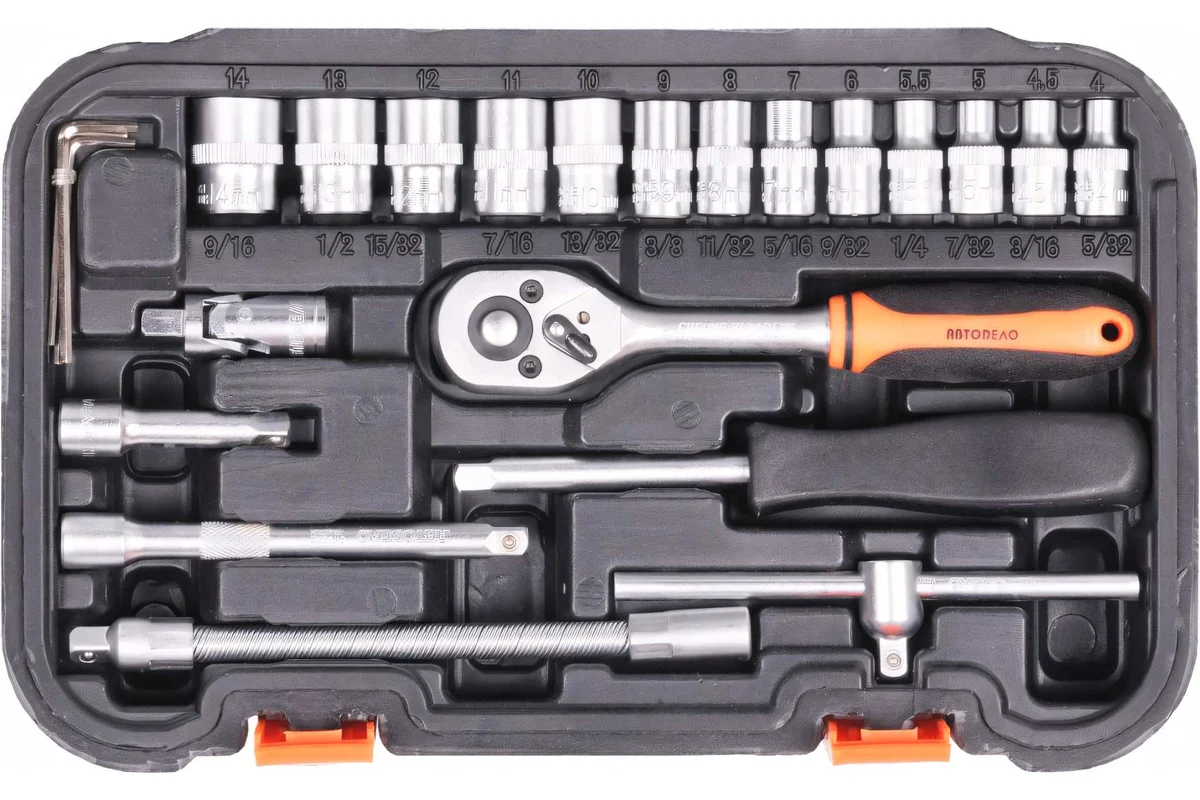 Набор торцевых головок 46 пр. 1/4"DR  //АВТОДЕЛО