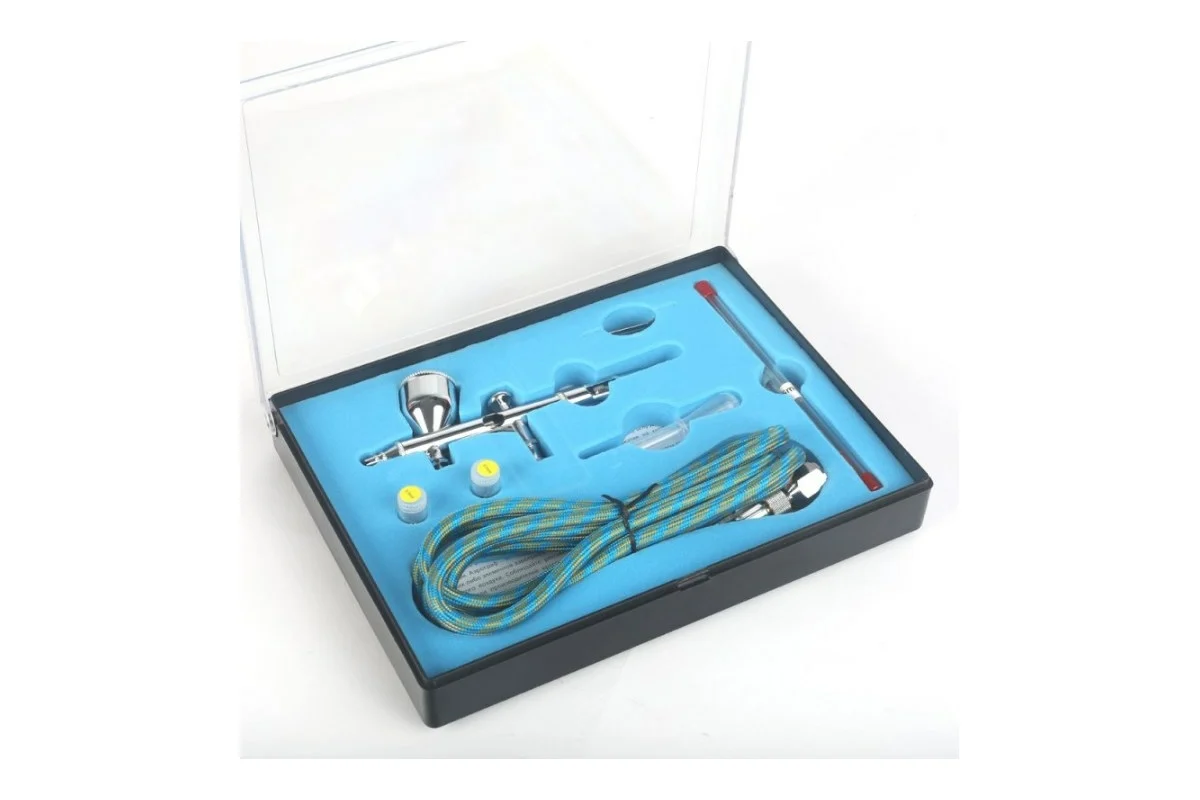 Аэрограф пневматический AB 400, сопло 0,2 мм,  9 л/мин, бачок 9 мл